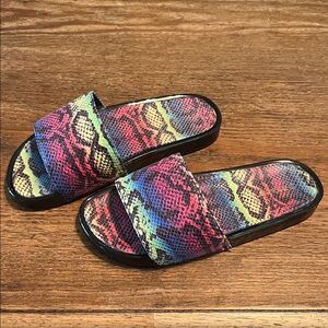 Colorful Snake Print Women's Slides